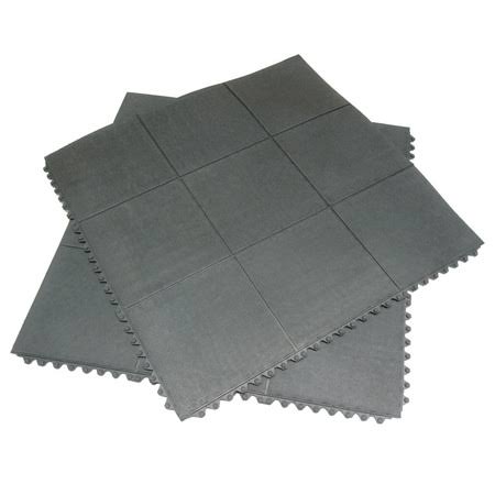 Rubber-Cal Revolution Interlocking Rubber Floor - 5/8 x 36 x 36-Inch Rubber Tiles - Black - 2 Pack