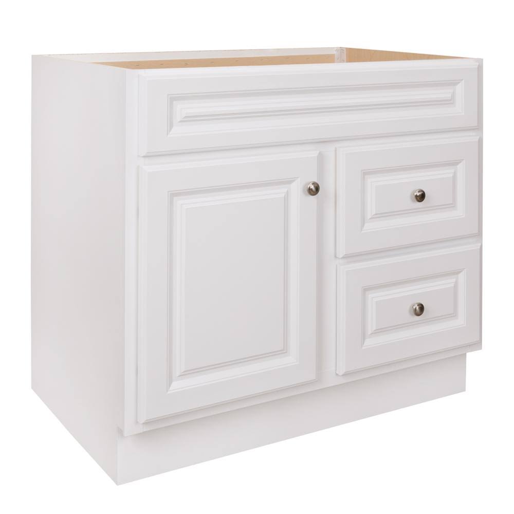 Glacier Bay HWH36D Hampton 36 in. W x 21 in. D x 33.5 in. H Bath Vanity Cabinet Only in White