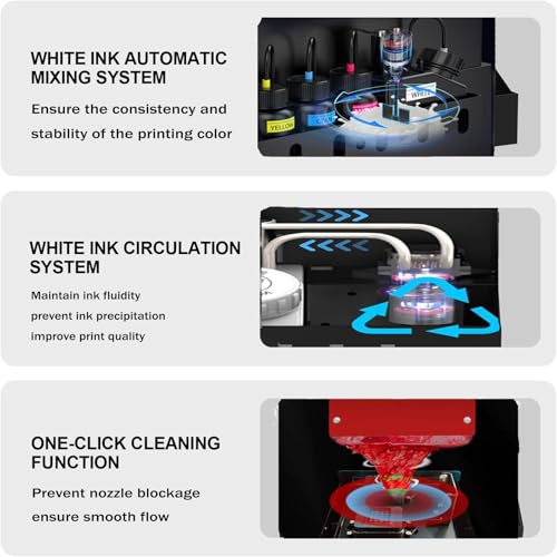 A4 DTF Printer Transfer Printing Machine T-Shirt Direct to Film DTF Transfer Printer Machine with White Ink Mixing System&Roll Feeder
