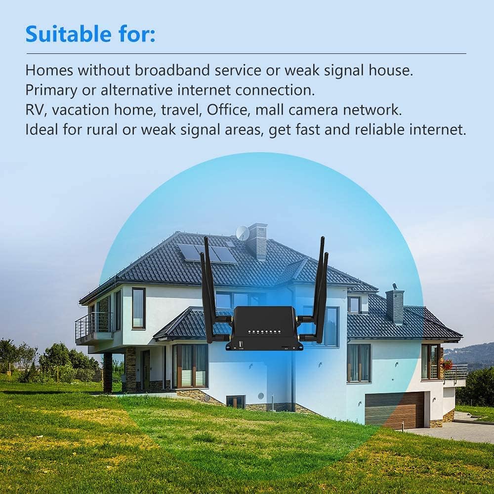 Wiflyer WE826-T2 4G LTE Router|300 Mbps Cat4 Wireless Wi-Fi Router with Industrial Grade Metal Case/Removable External Antennas/SIM Card Slot