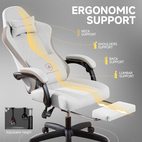 GTPLAYER Office Chair, Gaming Computer Desk Fabric Chair with Footrest