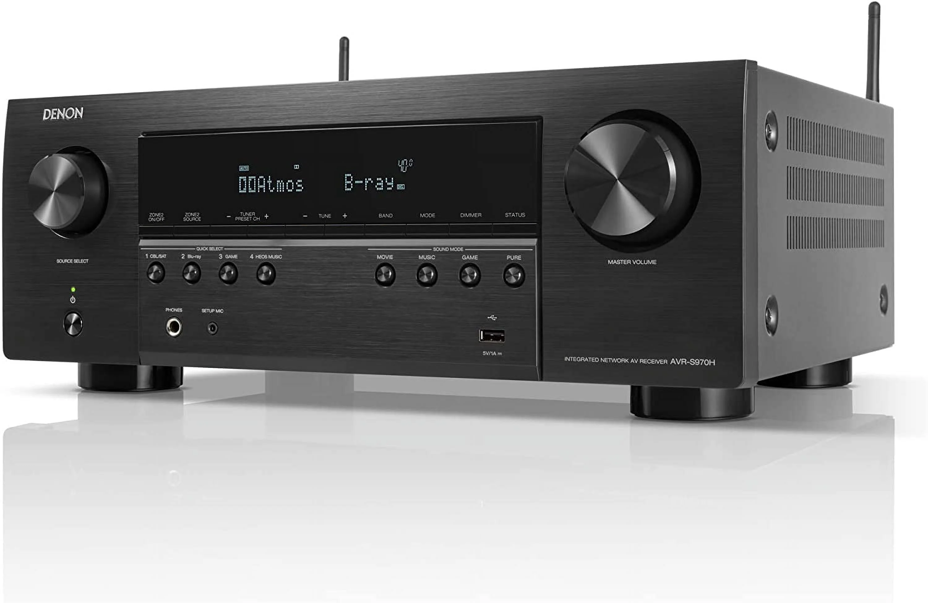 Denon AVRS970H 7.2 Channel AV Receiver with DTS Virtual:X and Dolby Atmos with an Additional 1 Year Coverage by Epic Protect (2022)