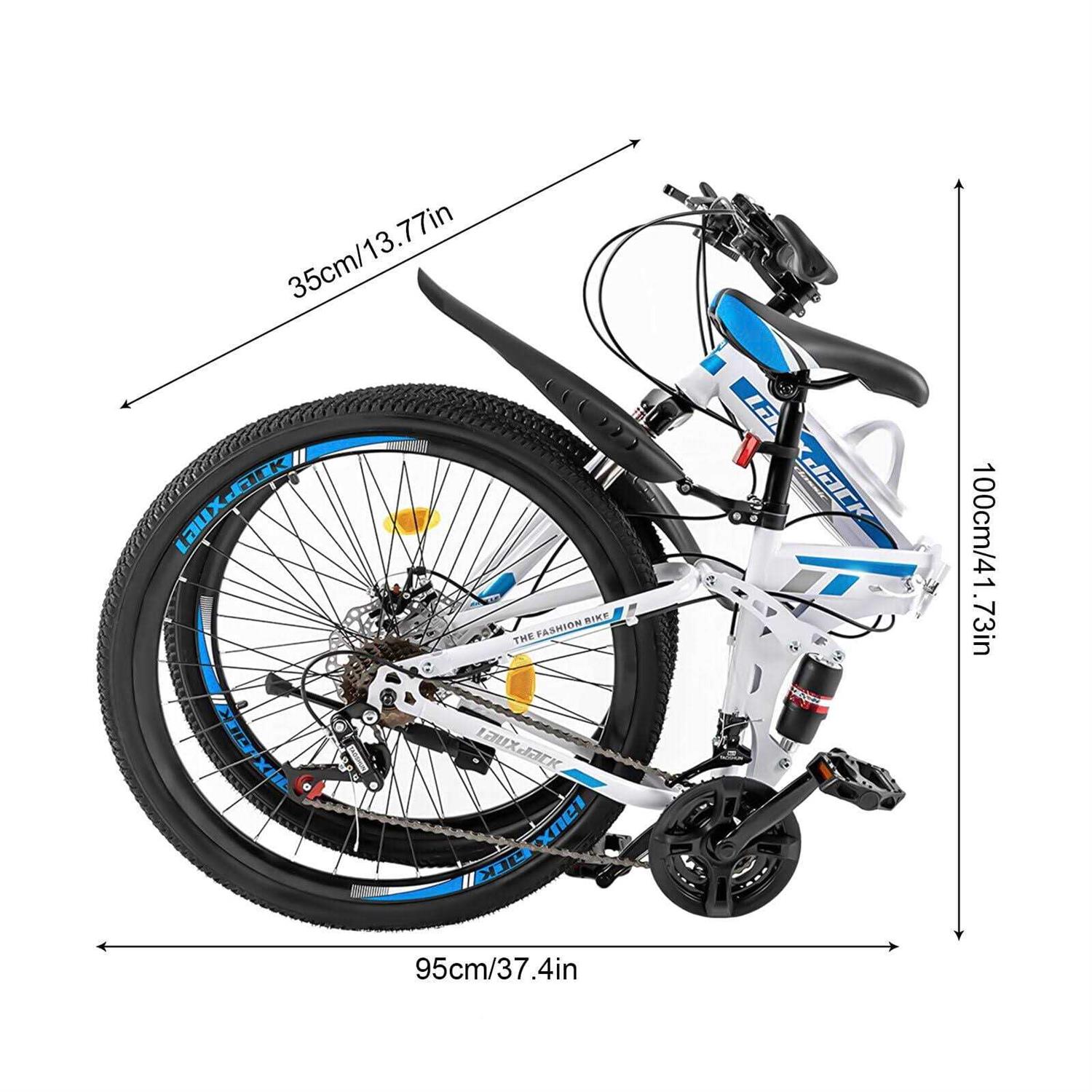 Denset 26 inch Mountain Bike Folding 21-Speed Men Women Bikes Dual Disc Brake MTB Bicycle - Sports Supplies Online Store