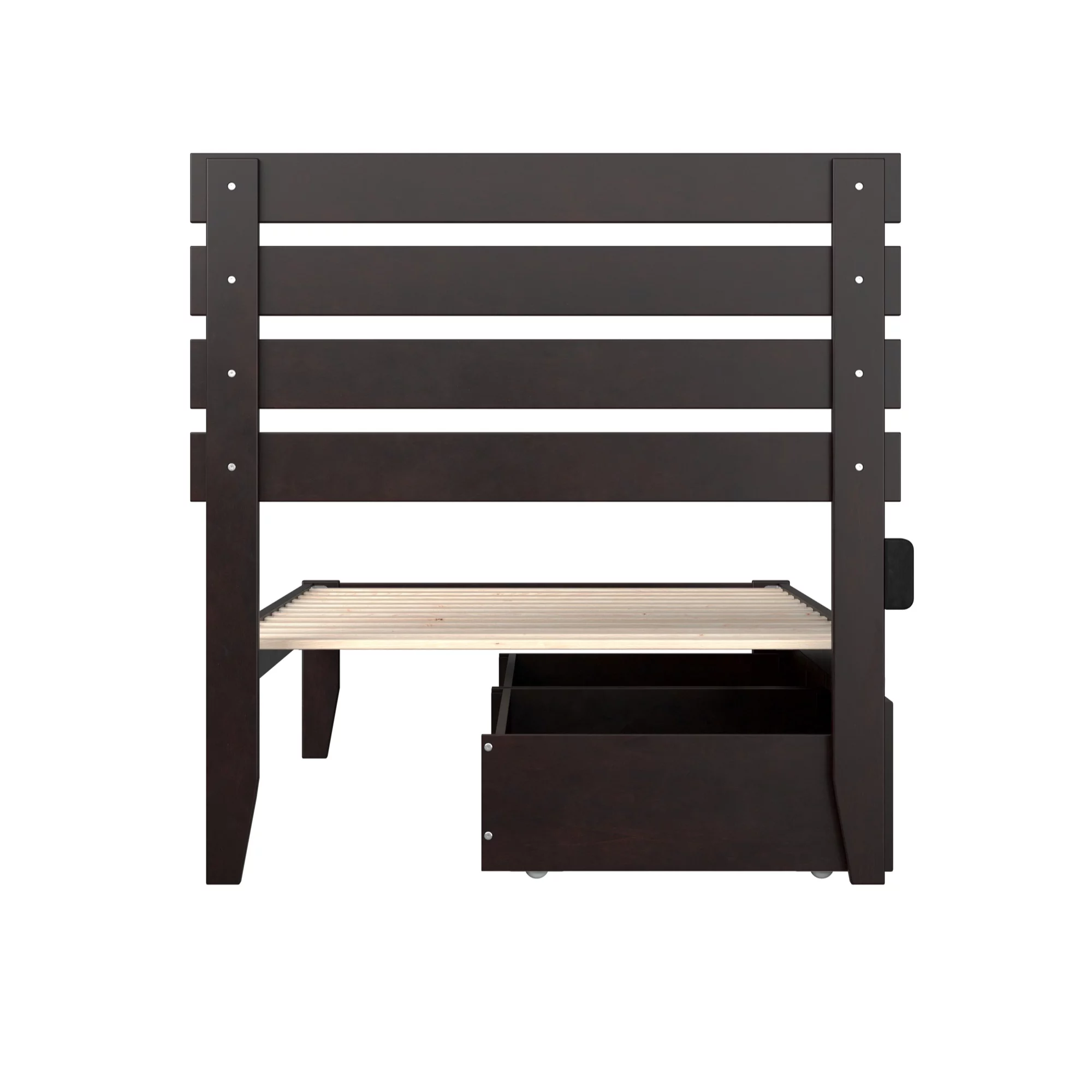 AFI Oxford Modern Wood Twin Bed with 2 Drawers in Espresso