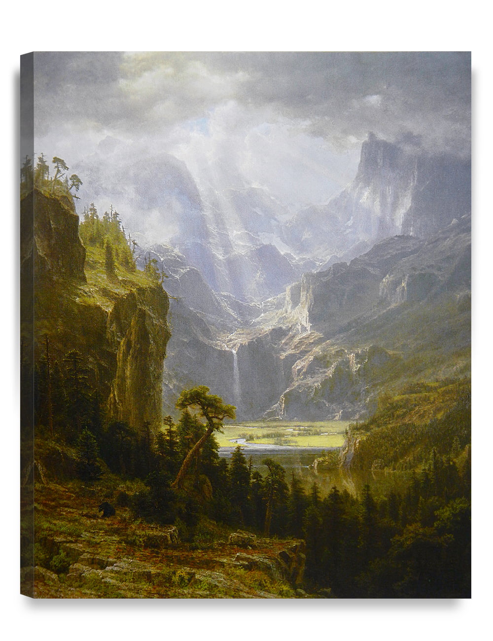 DECORARTS - Rocky Mountains by Albert Bierstadt. Giclee Print on Canvas Fine Art for Wall Decor Ready to Hang. 30" H x 24" W
