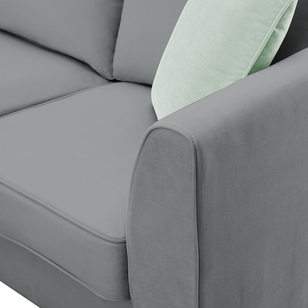 112*87" Sectional Sofa Couches Living Room Sets 7 Seats Modular Sectional Sofa with Ottoman L Shape Fabric Sofa Corner Couch Set with 3 Pillows,Grey