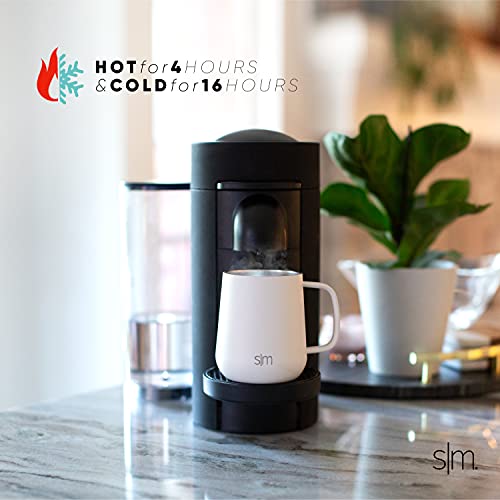 Simple Modern Travel Coffee Mug with Lid and Handle | Reusable Insulated Stainless Steel Coffee Tumbler Tea Cup | Gifts for Women Men Him Her |