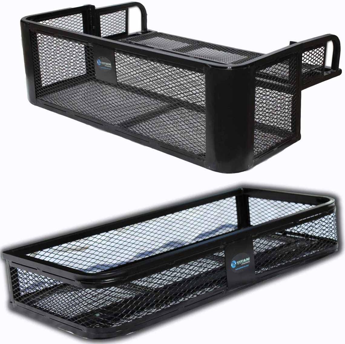 Titan Ramps Universal Front ATV HD Steel Cargo Basket w/Rear Drop Basket Set