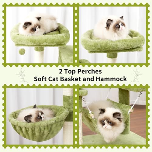 Cat Tree for Indoor Cats, 71'' (180cm) Multi-Level Cat Tower for Large Adult, Sturdy Cat Tree House with 2 Scratching Boards 7 Posts