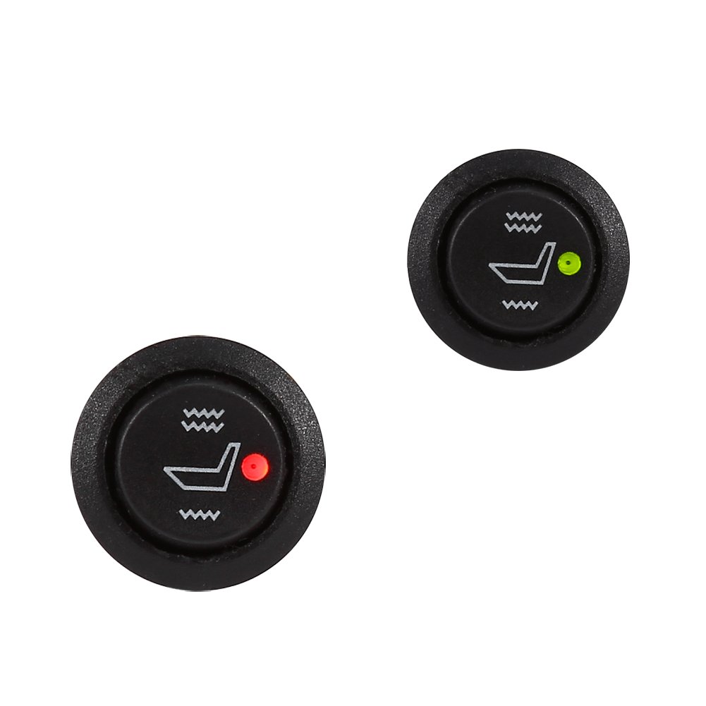 Akozon 2X Car Seat Heater Switch Universal 3 Pin Round Heated Rocker Hi Low Off Control, Automotive Pack of 2