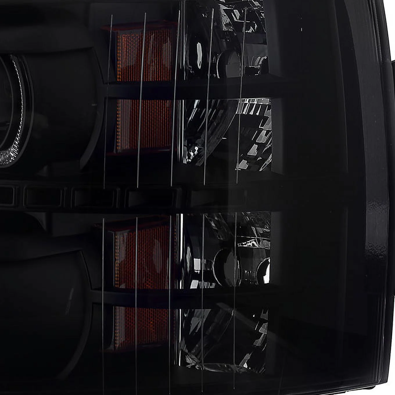 AKKON - For Black Smoked For 07-13 Silverado 1500 2500 3500 HD LED Halo Projector Headlights+ LED Tail Light