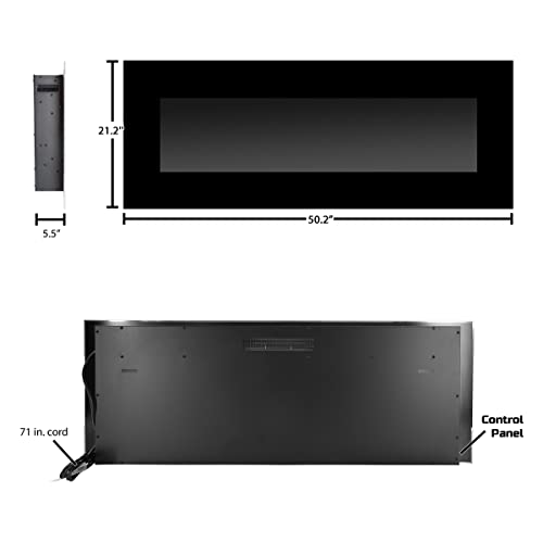 50-Inch Wall Mounted Electric Fireplace