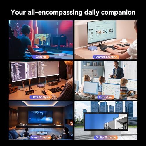 GEEKOM AX8 Pro Ai Mini PC,AMD Ryzen R7-8845HS (8C/16T,up to 5.1GHz) Mini Computers, 32GB DDR5 5600Mhz RAM&1TB PCIe Gen 4 SSD