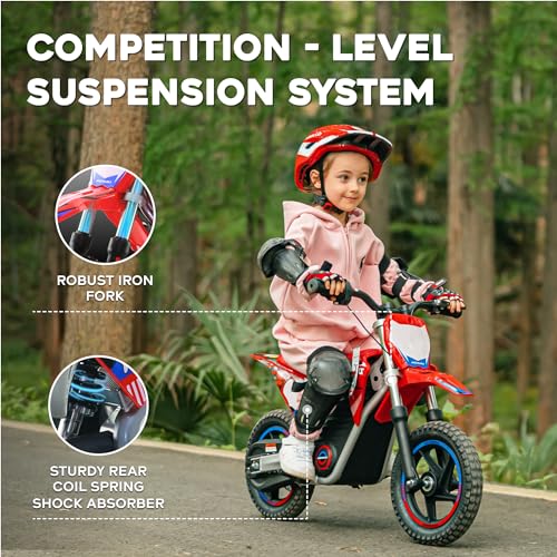 AIII Electric Dirt Bike for Kids 3-7, High Performance Racing Grade Motorcycle, Up to 8MPH, 2 Speed Settings, 12-Inch Off-Road Tires