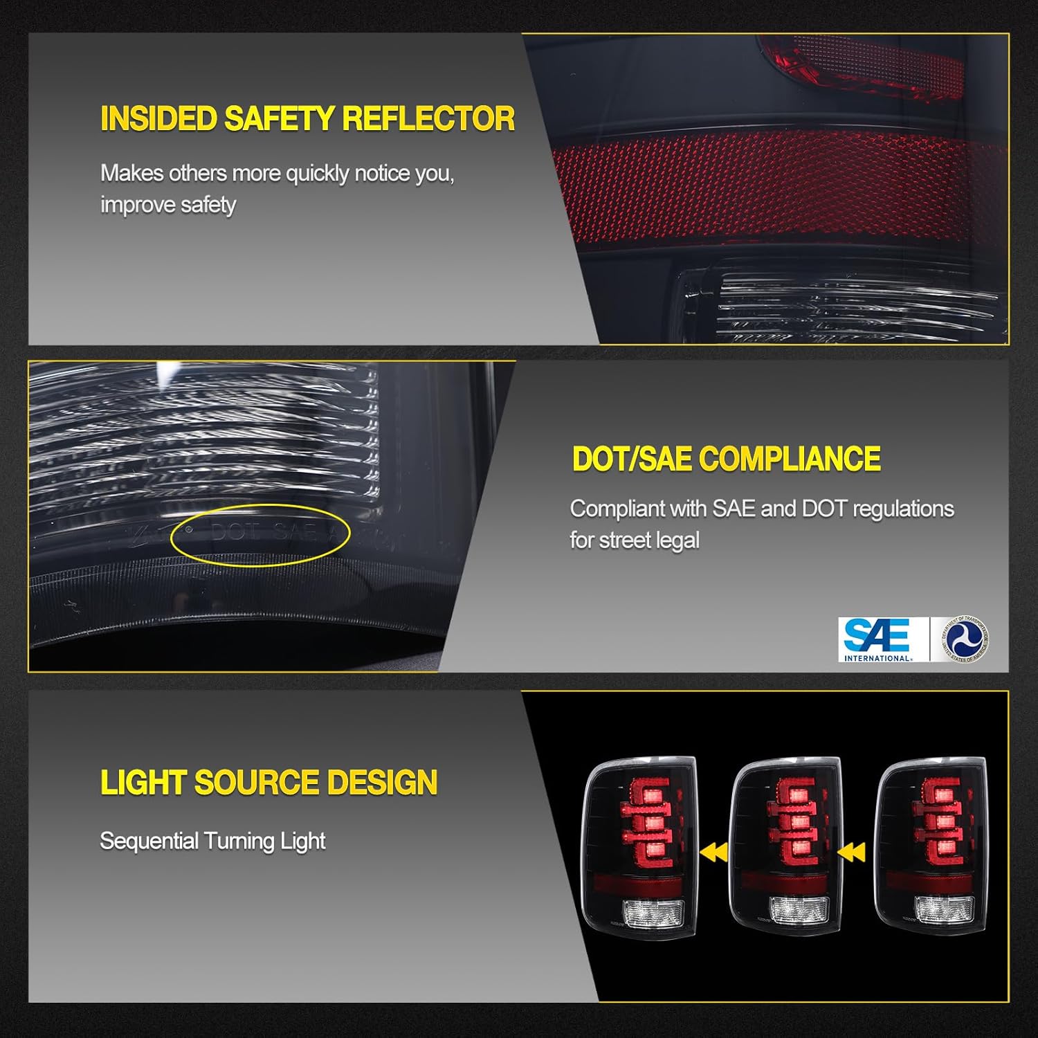 AUTOWIKI LED Taillights for 2004-2008 Ford F-150 Styleside Model