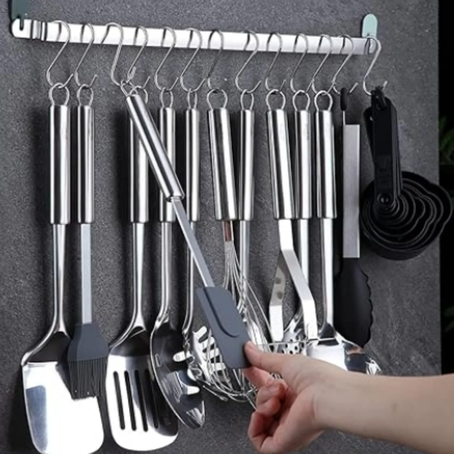 Kitchen Utensils Set 38 Pieces, Stainless Steel Cooking Utensils Set, Kitchen Gadgets Cookware