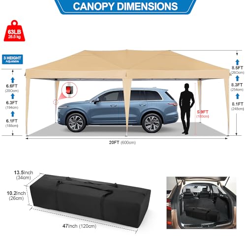 COBIZI 10x10 Pop up Canopy Tent Protable Canopy Tent with 4 Sidewalls Waterproof Commercial Instant Shelter for Parties, Wedding