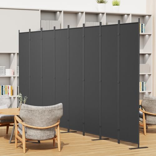 Helios&Hestia 8-Panel 6 ft Tall Indoor Folding Room Divider, Portable Privacy Screen, Freestanding Partition Separator