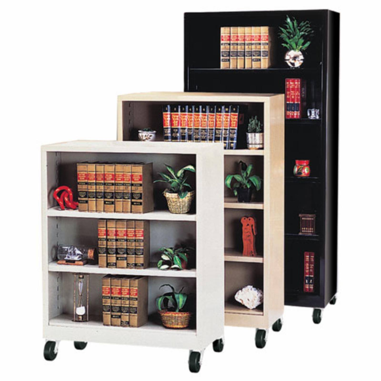 Sandusky Lee Heavy Duty Commercial Mobile Metal Bookcase - Dove Gray