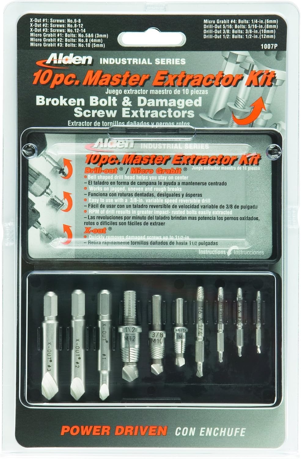 Alden 1007P 10 Piece Master Extractor Kit Pack of 2