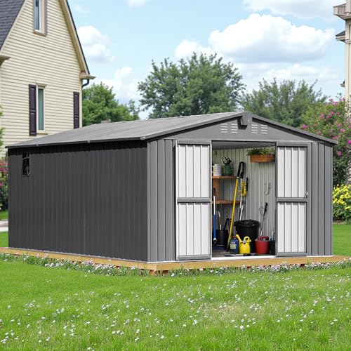 NicBex 6×5 Resin Outdoor Storage Shed with Floor & Window– All-Weather Lockable Small Tool Shed