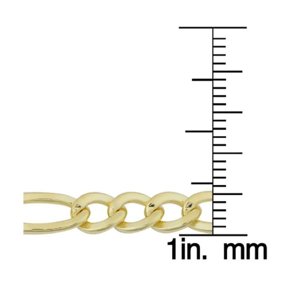 Pompeii3 14k Yellow Gold Filled Mens High Polish Solid Figaro Link Necklace