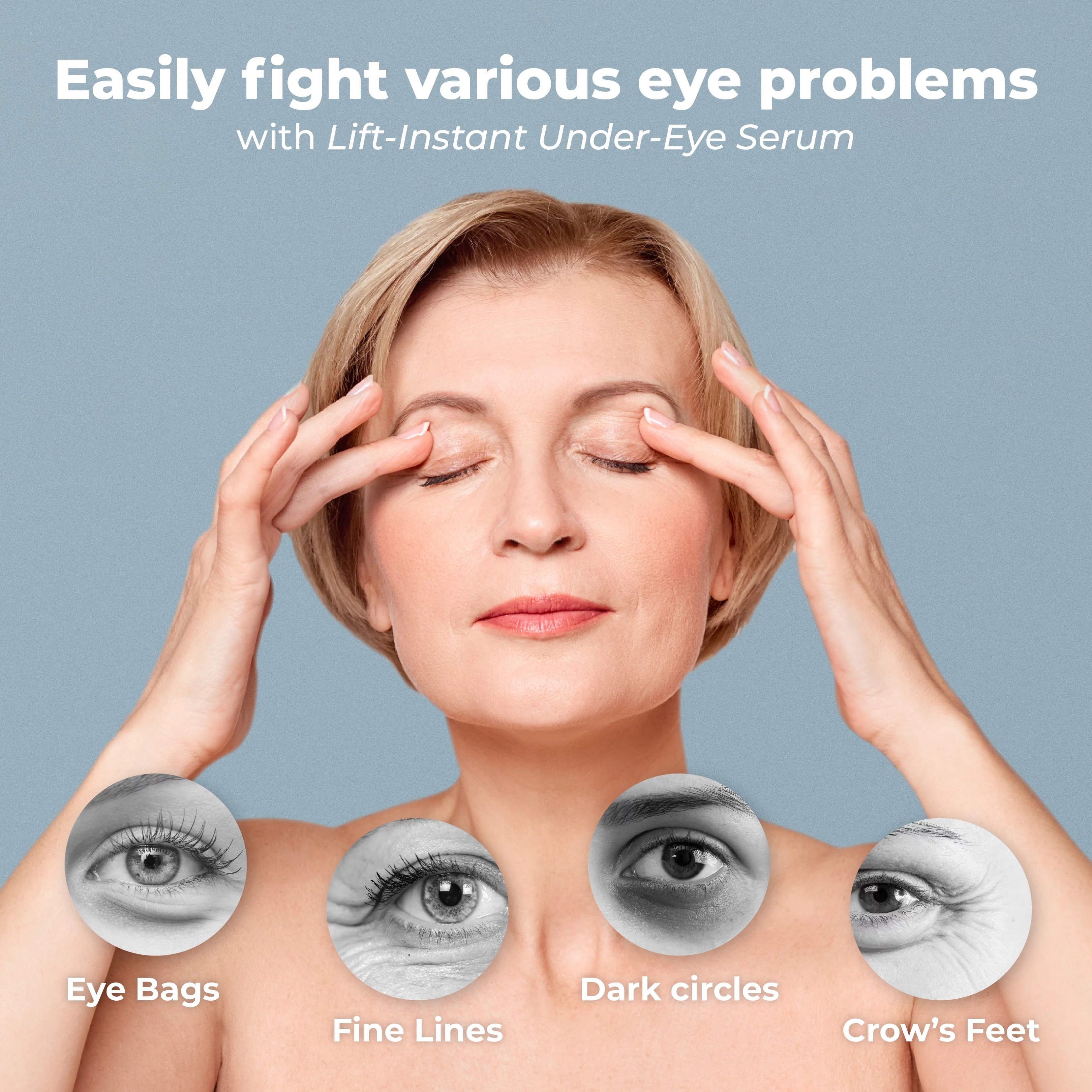 PURA Lift Instant Under Eye Serum - Advanced Dark Circle Reducer, Anti Aging Serum - Reduces Wrinkles, Under-Eye Puffy Bags