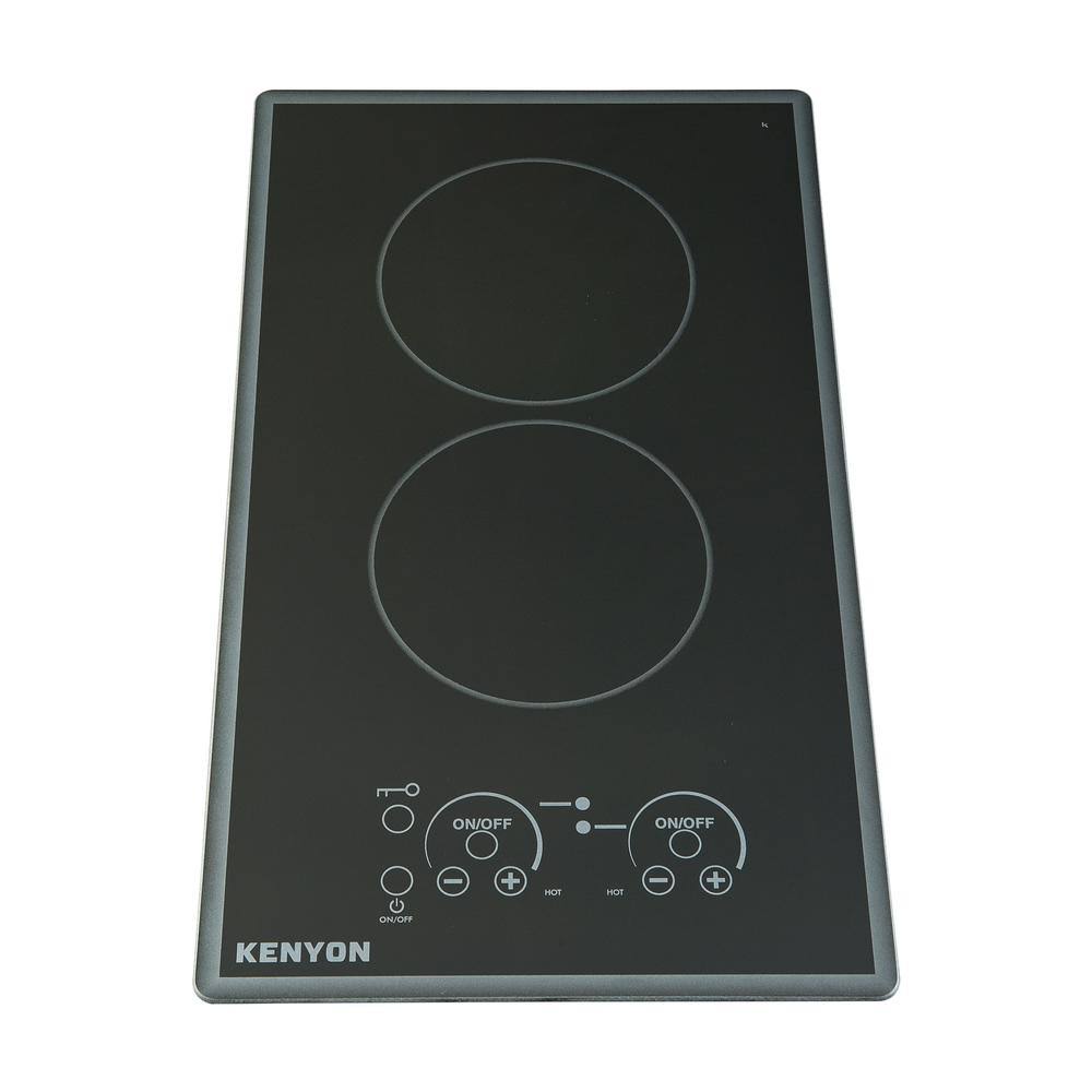 Kenyon B41779 Lite-Touch Q Cortez 2-Burner Trimline Cooktop, Black with Touch Control