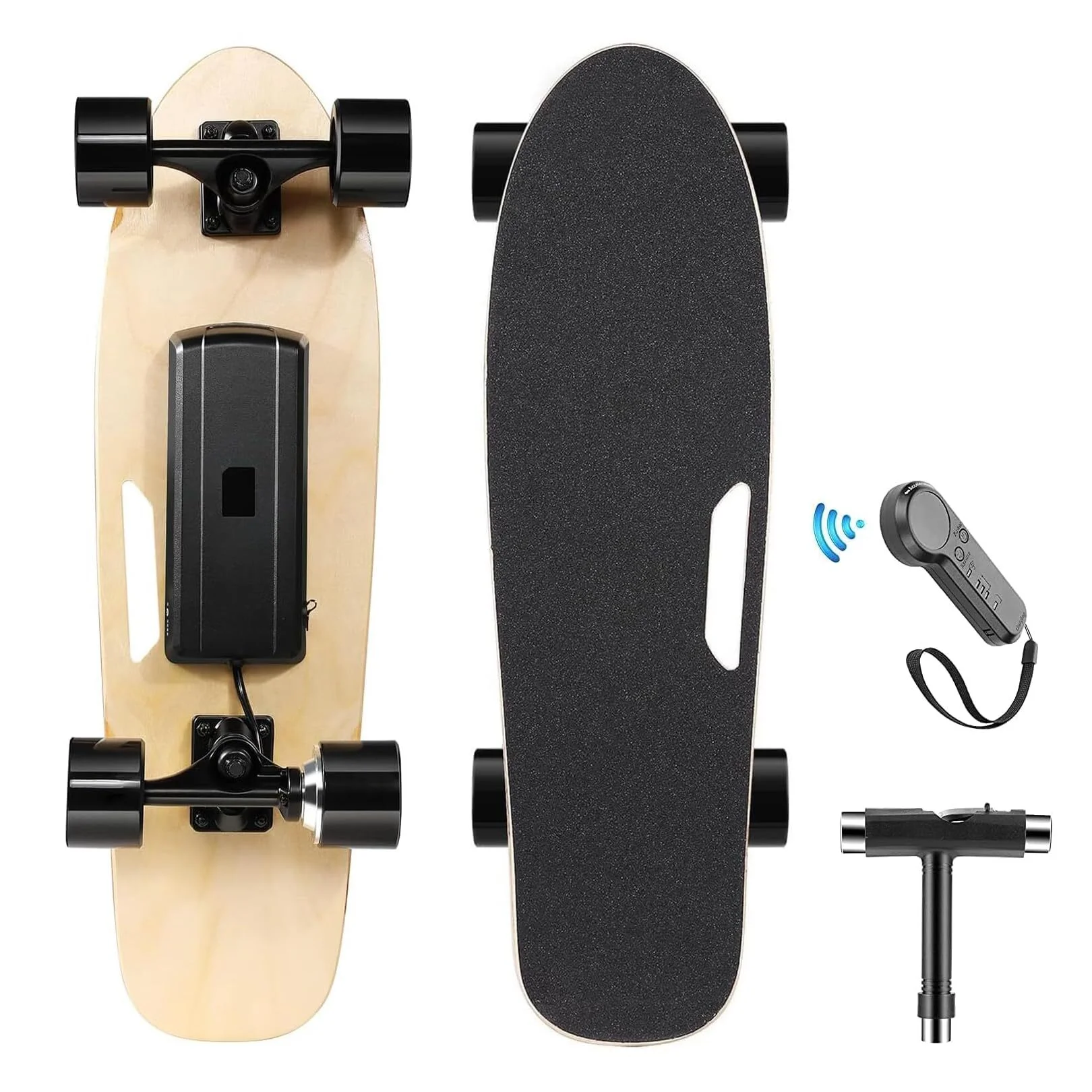 350W Electric Skateboards with Remote, 12.4 mph Top Speed & 8 Miles Range, Swappable Battery, Electric Longboard for Kids ＆ Teens