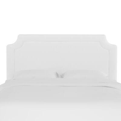 Pocola Twill Notched Upholstered Panel Headboard Three Posts Upholstery: Twill White, Size: California King