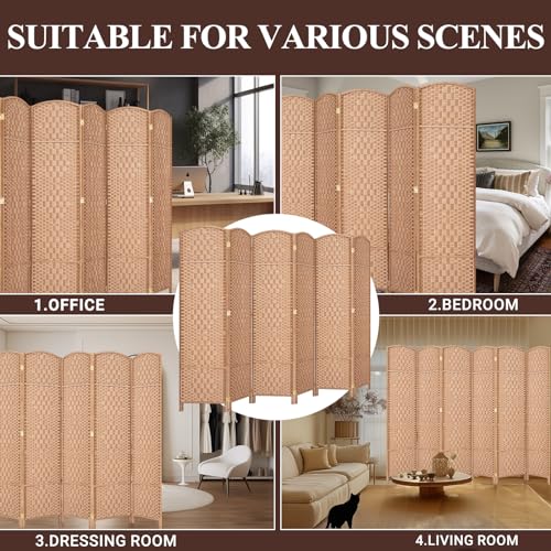 Room Divider, Room Dividers and Folding Privacy Screens, 16in Privacy Screen, 6 Panel Temporary Wall Partitions, 6ft Space Separation Panel Screen
