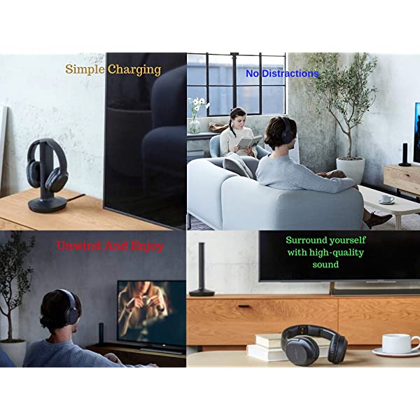 Sony Wireless Headphone & Cable Bundle &ndash; Wireless Home Theater Over-Ear Headphones Feature 150-Foot Range, Volume Control, Voice Mode
