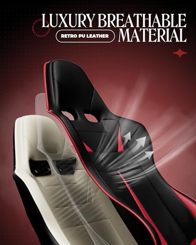 GTPLAYER Gaming Chair with Speakers, Video Game Chairs with Footrest, PC Gamer Chairs for Adults - Padded High Back Ergonomic Reclining Silla Gamer