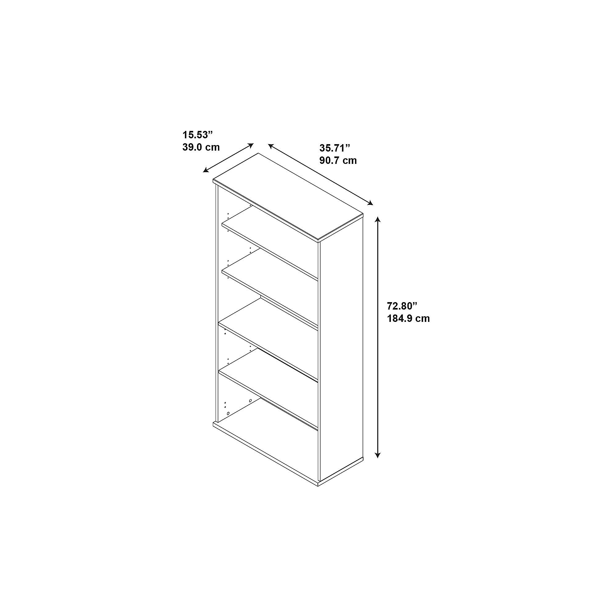 BBF - Bookcase - 5 shelves - wood composite - storm gray