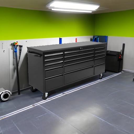 CHETTO C 72 in Rolling Tool Chest with Drawers MobileTool Cabinet Storage Lock Key Wheels Locking System Drawer Liners for Garage Warehouse Repair