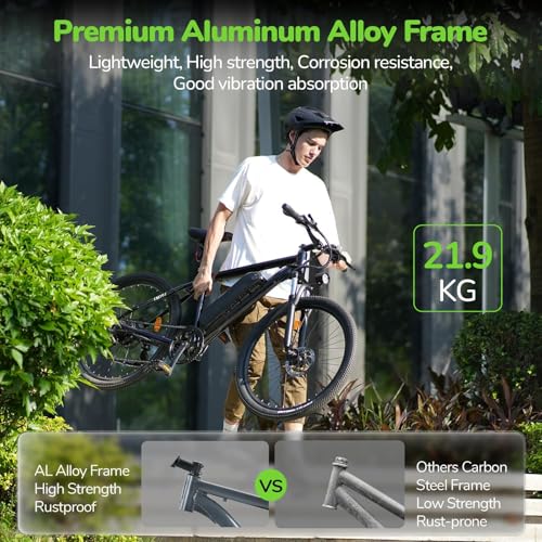 35-Speed Electric Bike for Adults 750W 26" Tire Commuting Electric Mountain Bike 20MPH Range 55+ Miles 374.4Wh Removable Battery Front Fork