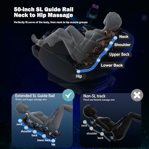 2025 Massage Chair Full Body, Zero Gravity SL-Track Shiatsu Massage Recliner Chair with Heat, AI Control, Body Scan and Calfrest Extension