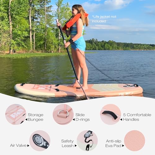 Niphean Inflatable Stand Up Paddle Board with SUP Accessories, Anti-Slip EVA Deck