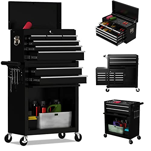 8-Drawer High Capacity Rolling Tool Chest, Removable Cabinet Storage Tool Box with Wheels and Drawers