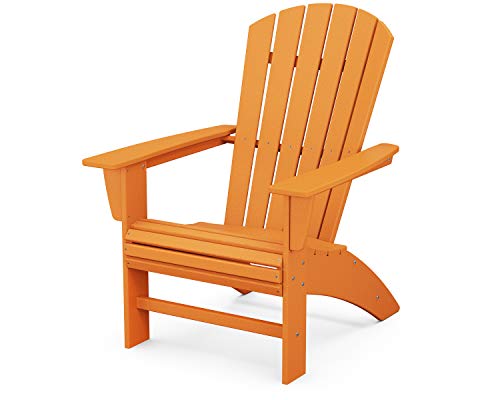 POLYWOOD Nautical Curveback Adirondack Chair, HDPE Outdoor Patio Furniture for Deck, Pool, Garden, Made in USA