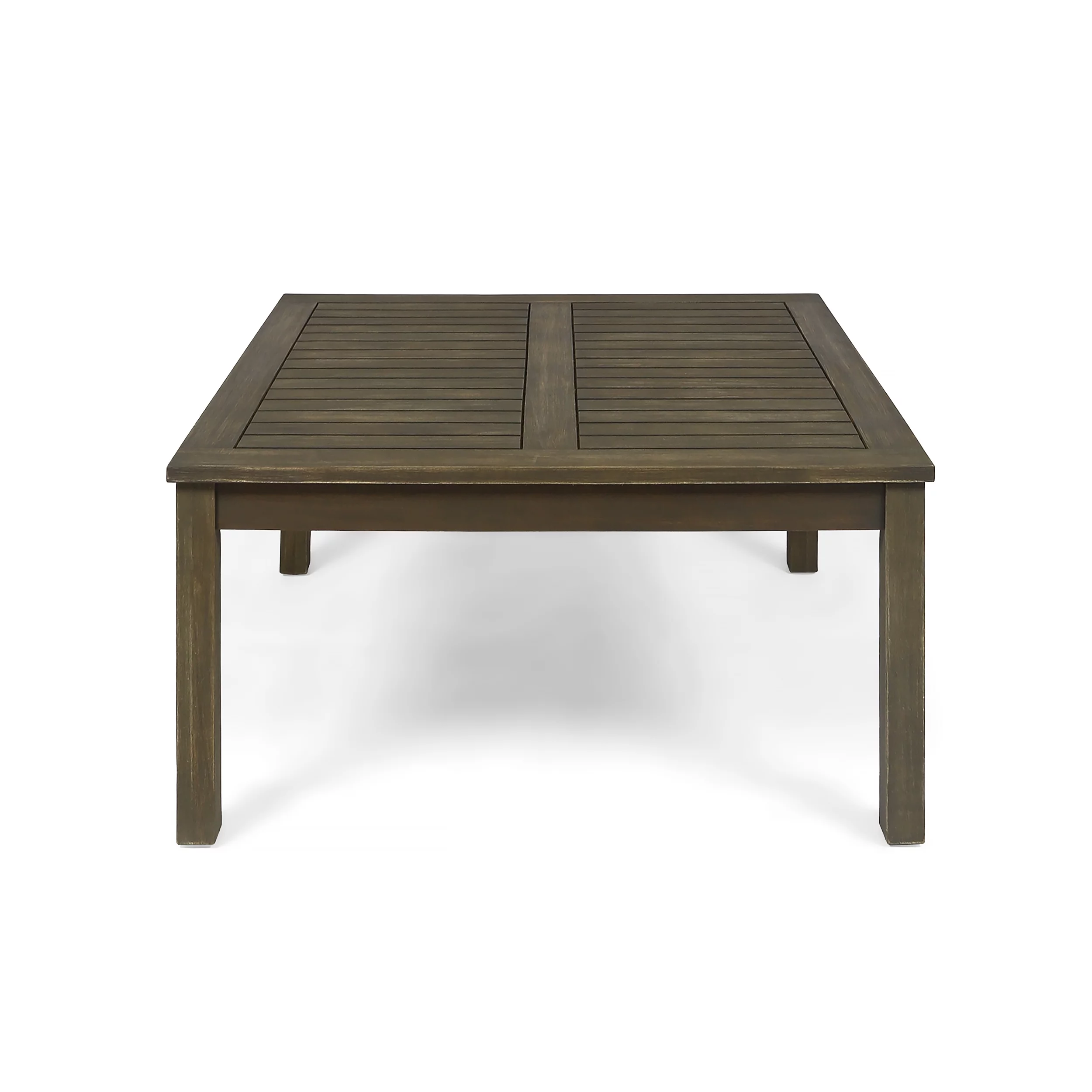 GDF Studio Abena Outdoor Acacia Wood Coffee Table, Gray