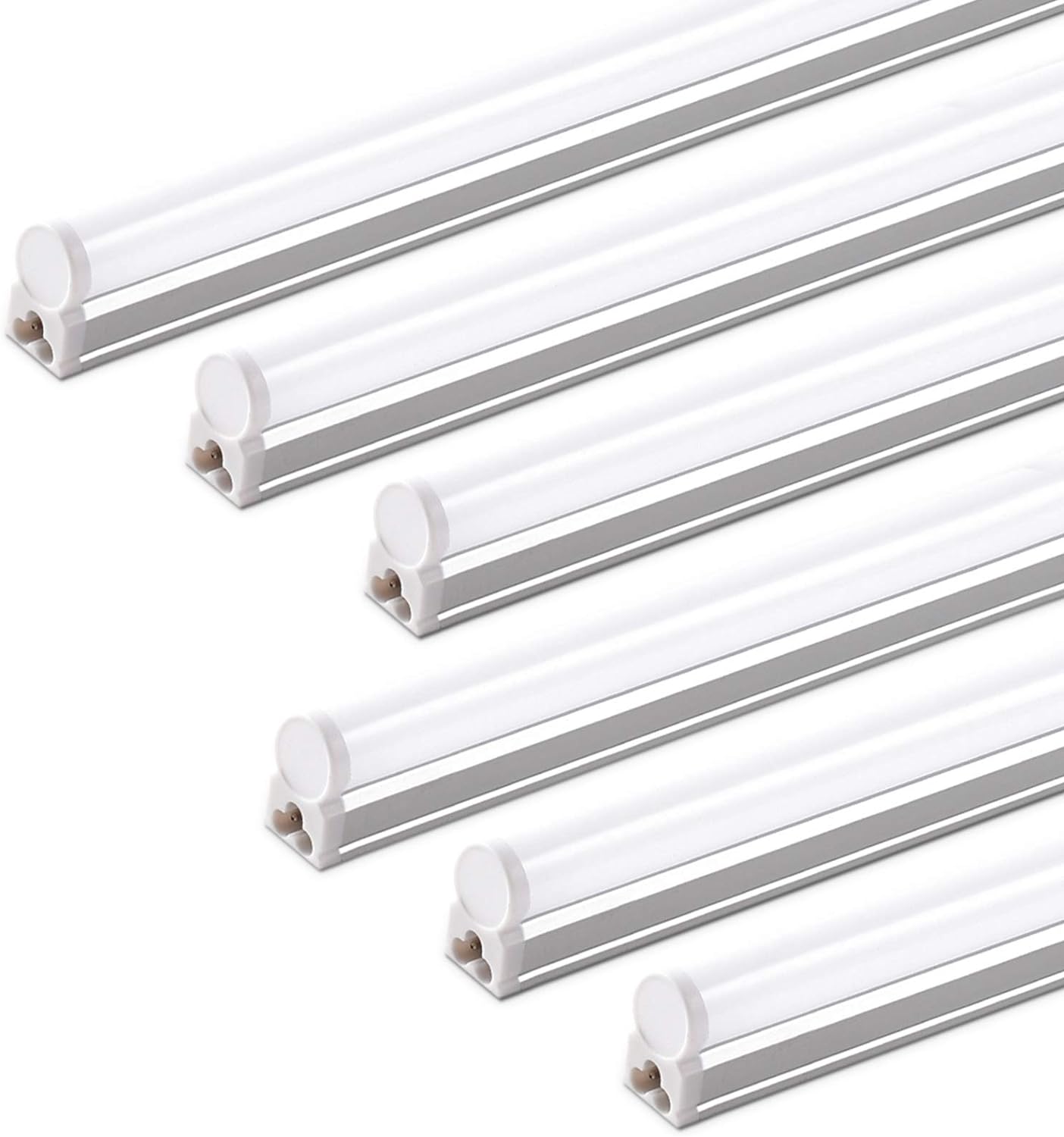 (Pack of 6) Barrina LED T5 Integrated Single Fixture, 3FT, 6500K (Super Bright White), Utility Shop Light, Ceiling and Under Cabinet Light