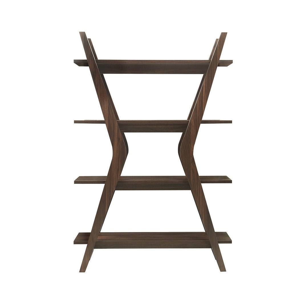 Lenkeffy Mid-Century Modern Dark Walnut Bookcase