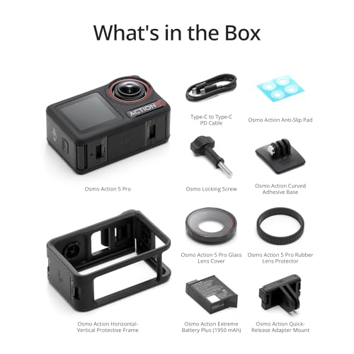 DJI Osmo Action 5 Pro Adventure Combo, Action Camera 4K with 1/1.3" Sensor, 12h Extended Battery Life with 3 Batteries, Stabilization