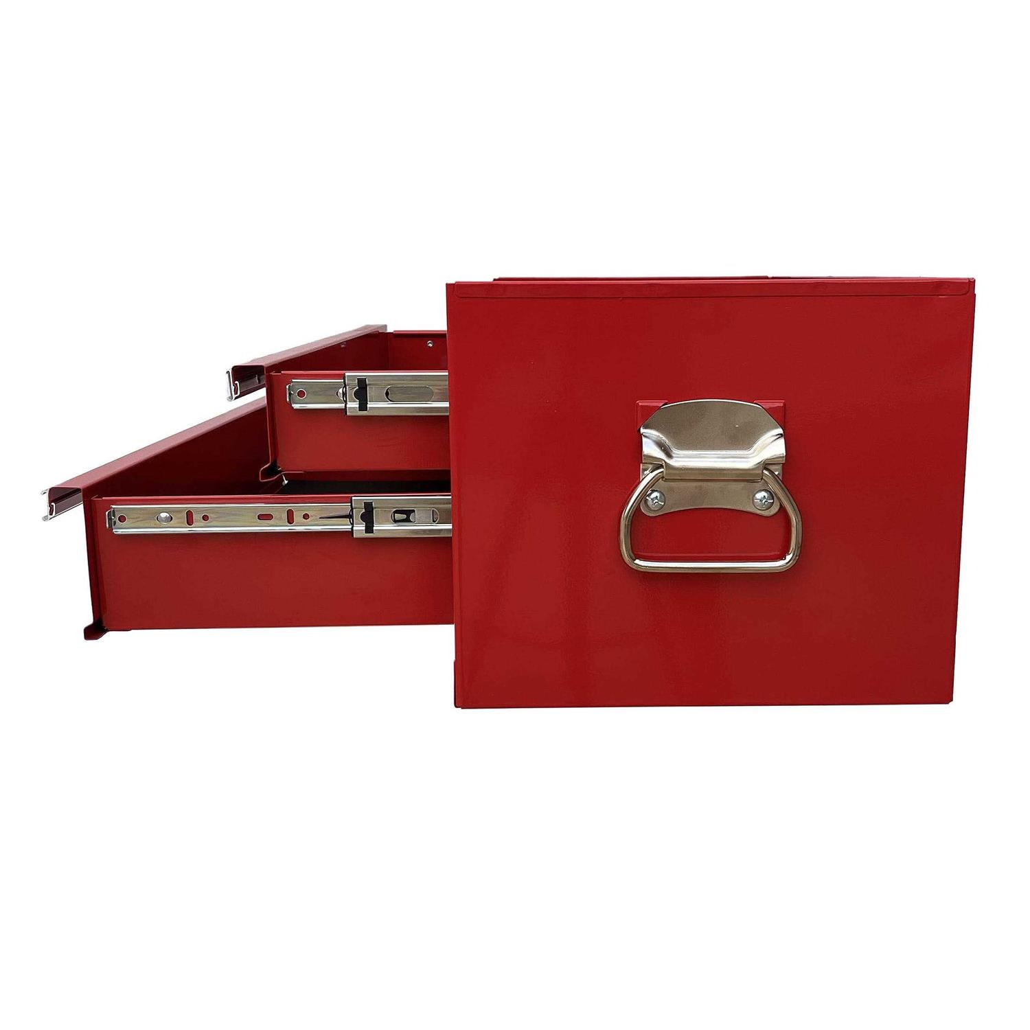 Workington Industrial 2 Drawers Portable Metal Intermediate Box 26 Middle Tool Chest Cabinet with Ball Bearing Drawer Slides