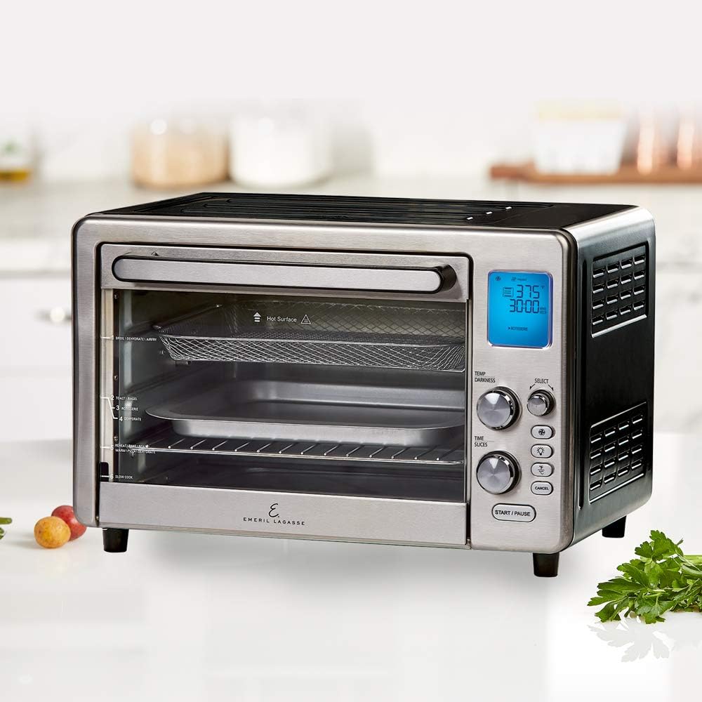 Emeril Lagasse Power Air Fryer 360 Max XL Family Sized Better Than Convection Ovens Replaces a Hot Air Fryer Oven, Toaster Oven, Rotisserie, Bake