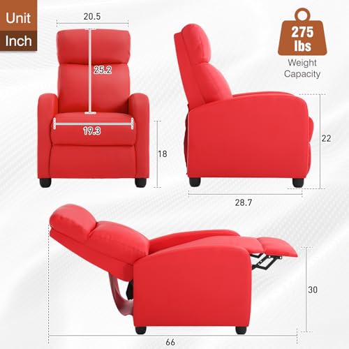 BestMassage | Recliner Chair | with 2 Point Massage Function | Black | with Lumbar Support, Adjustable Push Back, Wide Armrests