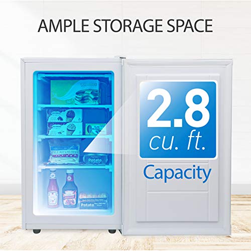 Commercial Cool Upright Freezer, Stand Up Freezer 6 Cu Ft with Reversible Door, Black