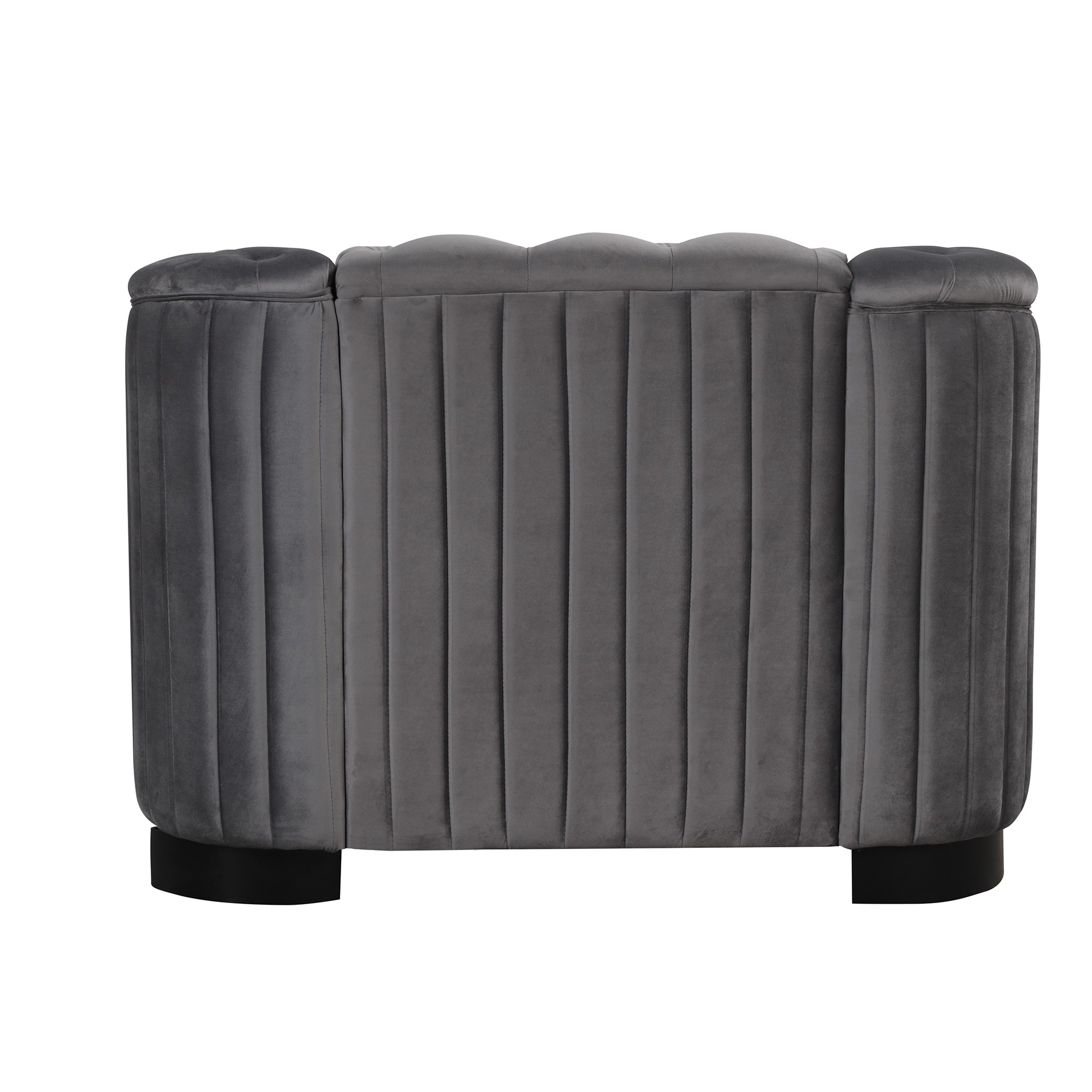 42 inch Single Sofa, 1-Person Velvet Couch with Button Tufted Back, Soft Tufted Seat with Thick Removable Seat Cushion