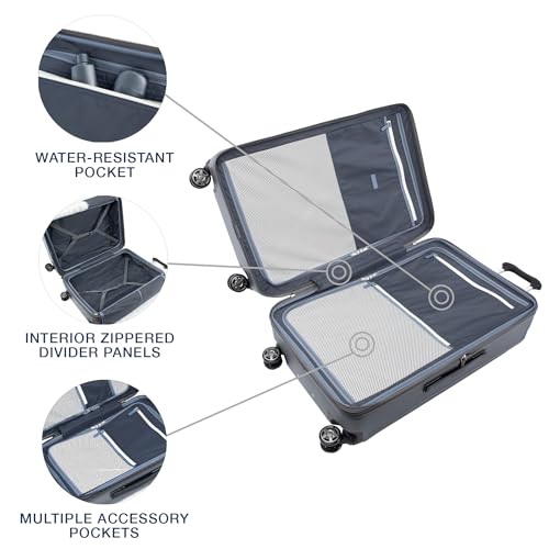 Travelpro Platinum Elite Hardside Expandable Carry on Luggage, 8 Wheel Spinner, TSA Lock, Hard Shell Polycarbonate Suitcase, Metallic Sand